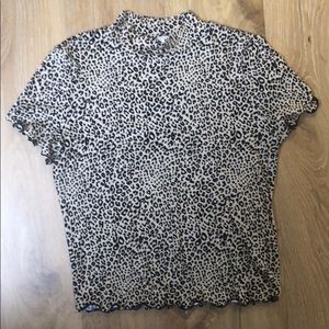 Candies leopard print turtle neck tee